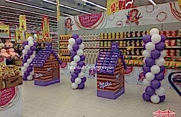 Milka Standları Balon Süsleme Milka Standları Balon Süsleme
